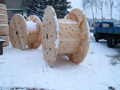 Wooden cable drums